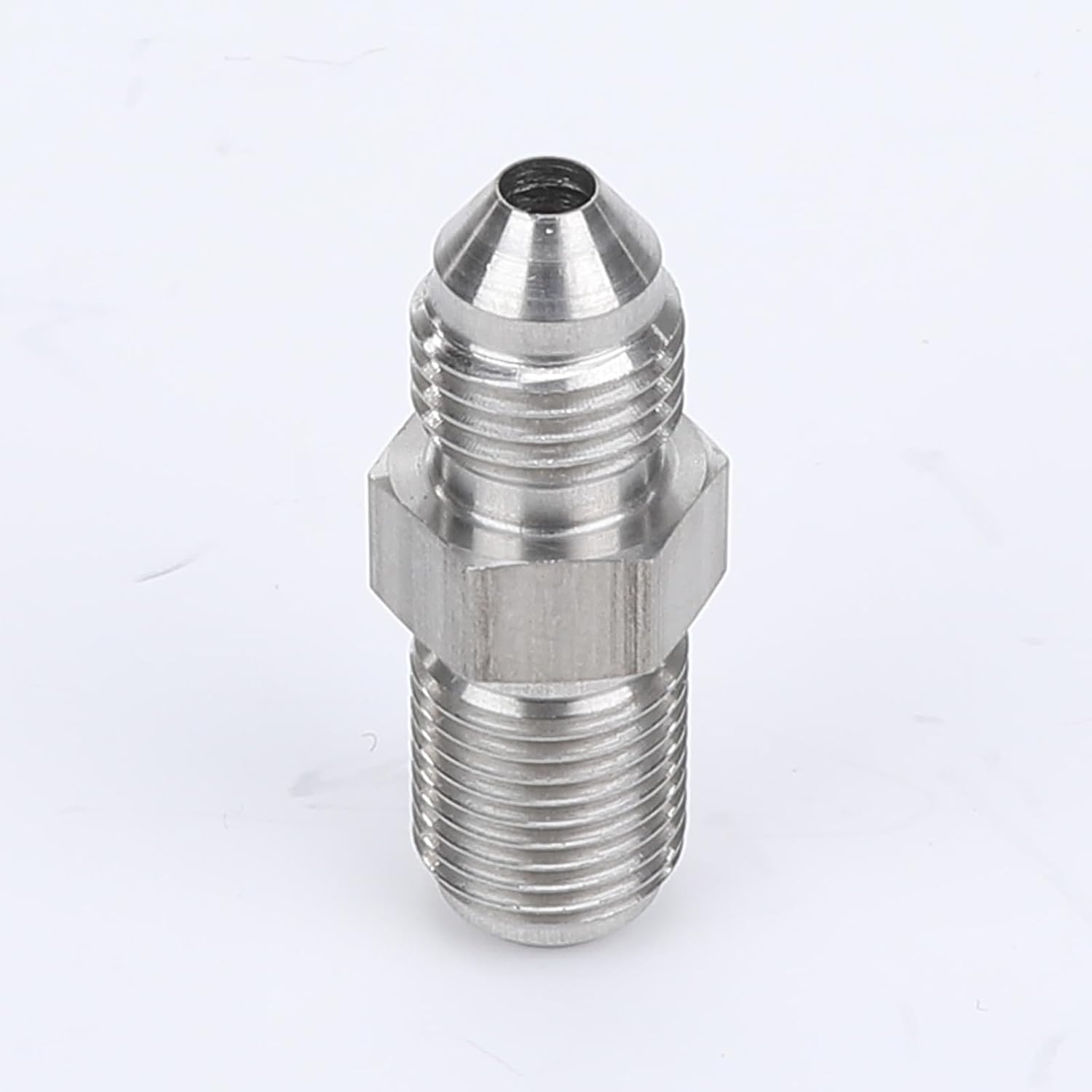 AC PERFORMANCE Inverted Flare Dual Seat M10 x 1.0 to Male 3/8 x 24 Thread Stainless Steel Fitting