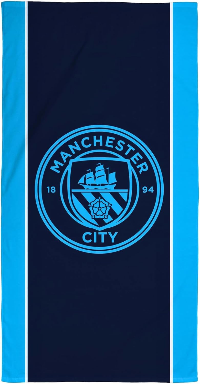 Manchester City FC Official Towel | Super Soft Feel, Badge Soccer Club Design | Perfect The Home, Bath, Beach & Swimming Pool | One Size 30 x 60 Inches