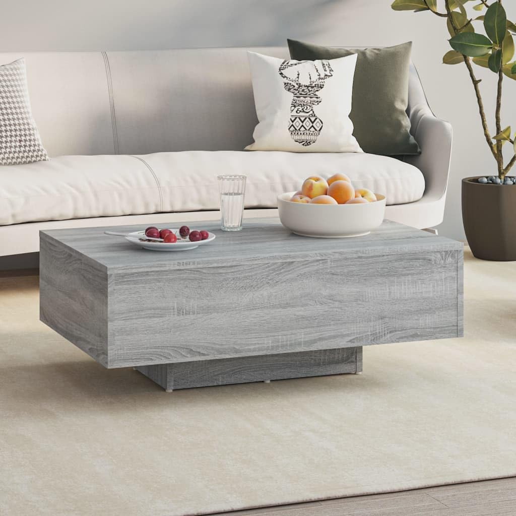 SXZenSpace Small Coffee Table Grey Sonoma 85 x 55 31 cm Engineered Wood Modern Side for Living Room, Corridor and Bedroom
