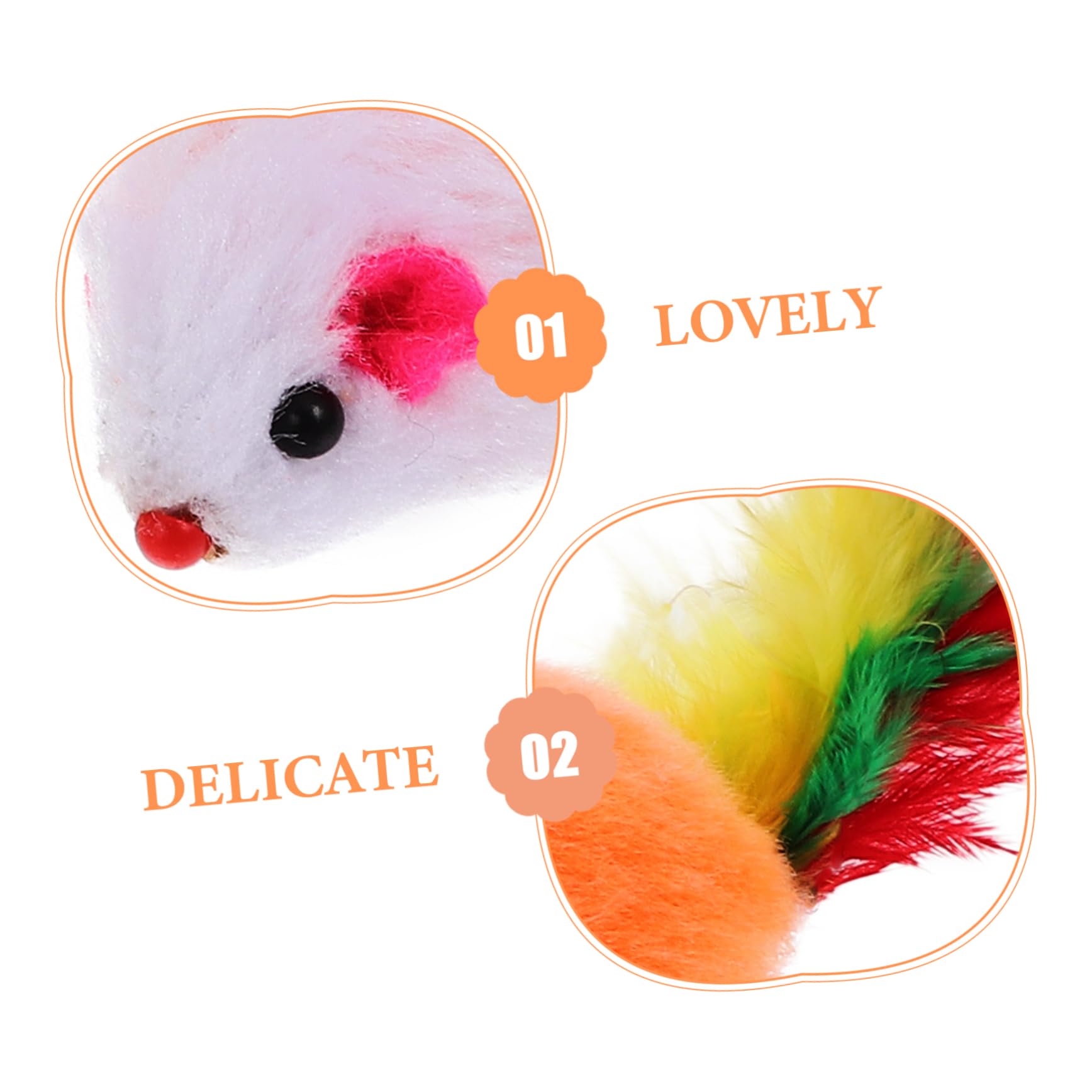 FRCOLOR 3 Juegos De Juguetes Interactivos con para Gatos Ratones con Pelo Sonajero Juguetes Estimulantes para Mascotas para Diversión En Interiores (20 Piezas X 3)