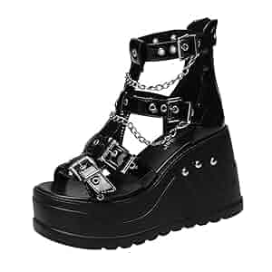 Amazon.com | TNXZ Platform Sandals for Women Open Toe Chain