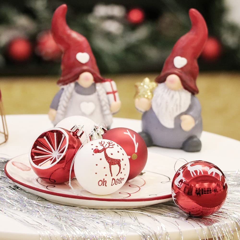 Ozdoba Choinkowa 6 cm 20 SZTUK Boże Narodzenie kulki Ozdoby Choinkowe Wiszące Wisiorki Bauble Xmas Dekoracje Dla Nowego Roku Prezent dekoracje świąteczne (Color : Style 1)