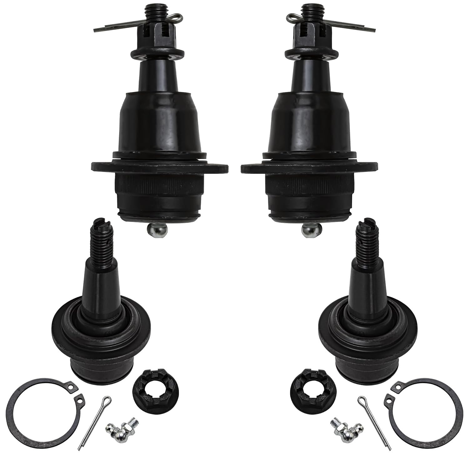 Detroit Axle - Front 4pc Ball Joints for 15-20 F-150, 18-20 Ford Expedition Lincoln Navigator, 4 Lower & Upper Ball Joints 2018 2019 2020 Replacement