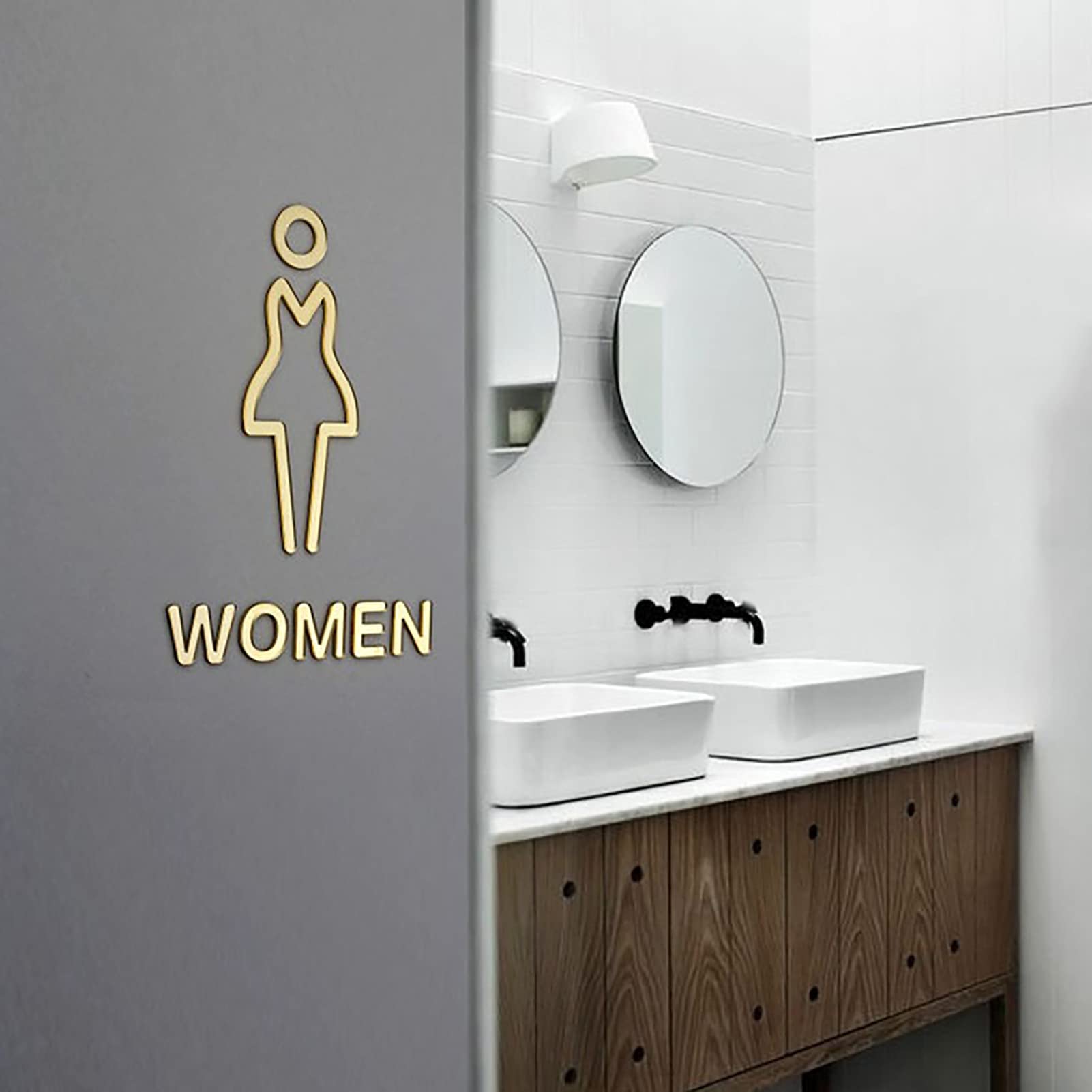 Nowoczesne tabliczki informacyjne do toalet, męskich i żeńskich, akrylowe na drzwi toalety unisex(Man+women)