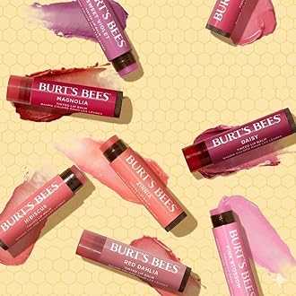 Burt's Bees 6 Pack Tinted Lip Balm Assorted Gift Pack - Pink Blossom, Rose, Red Dahlia, Magnolia, Sweet Violet, Daisy, Hibiscus, Choosen at Random