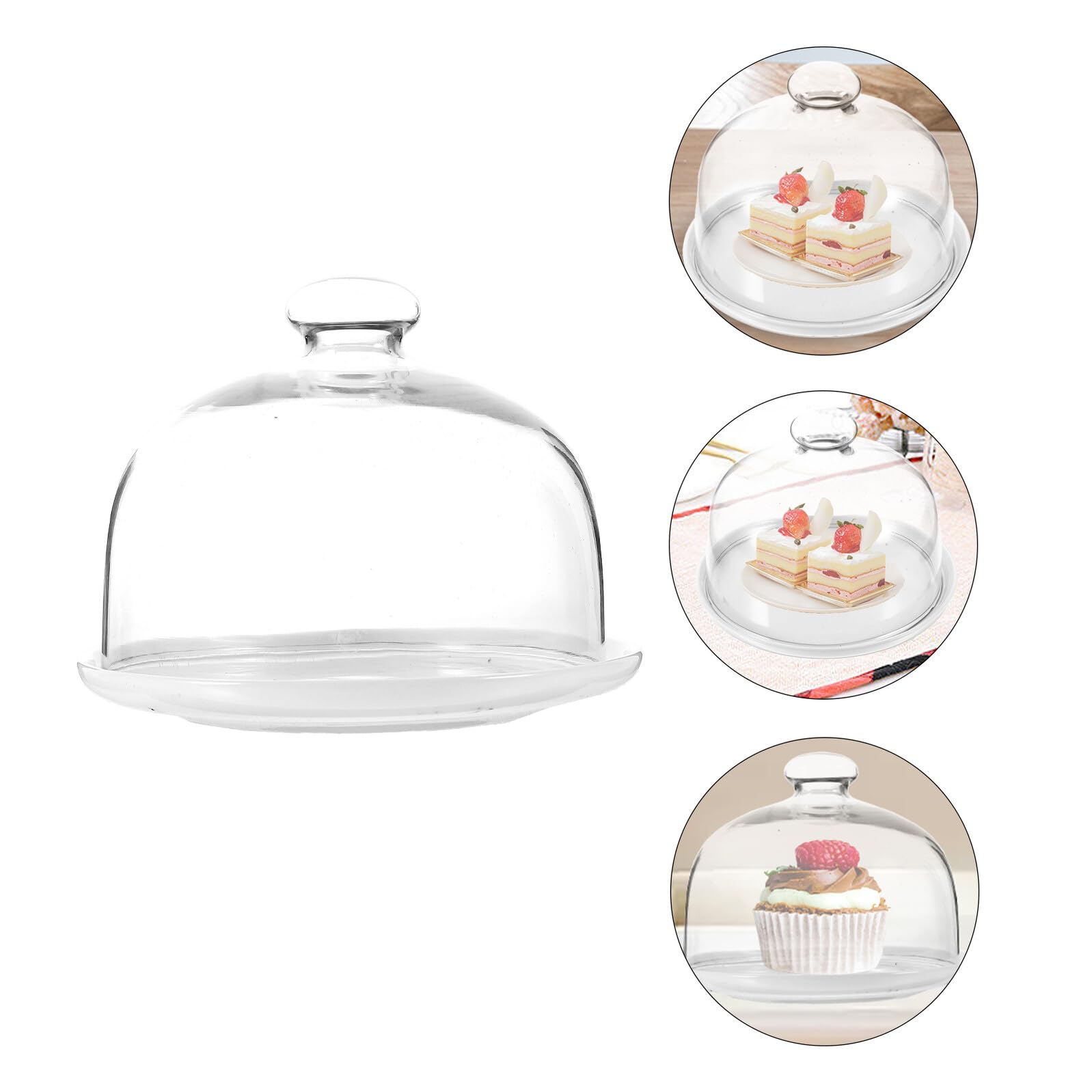 Keramik Kuchenplatte mit Deckel Weiß Bruchfest und Verschleißfest Obst Vorgeschmacksplatte für Hochzeiten und Partys Eleganter Dessertteller mit Einfachem Design Zufälliger Stil