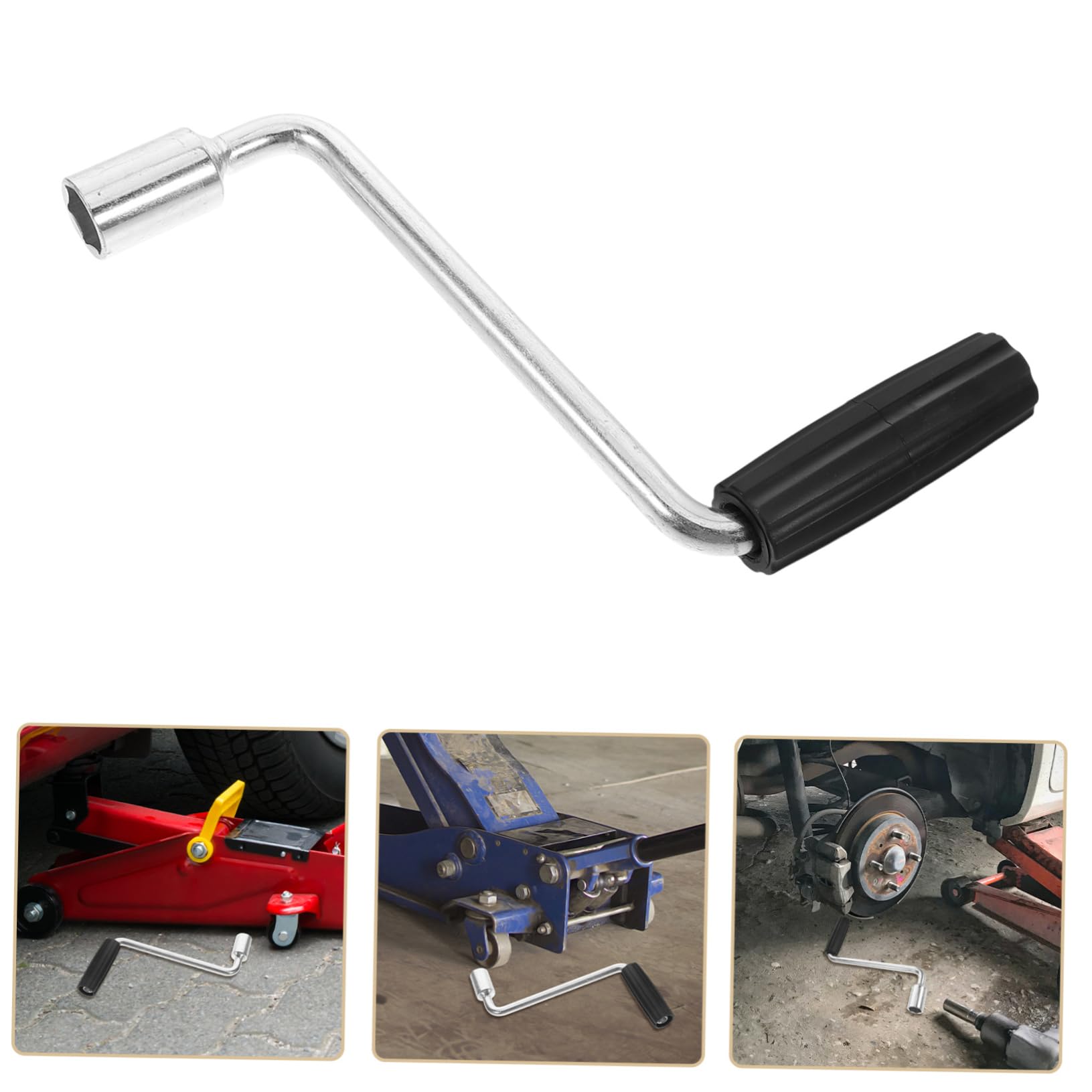 Cabilock Manovella per Rimorchio in Acciaio e Plastica Argento, Maniglia Multifunzionale Facile da Installare per Camper e Rv, Accessorio Utile per Livellamento Jack