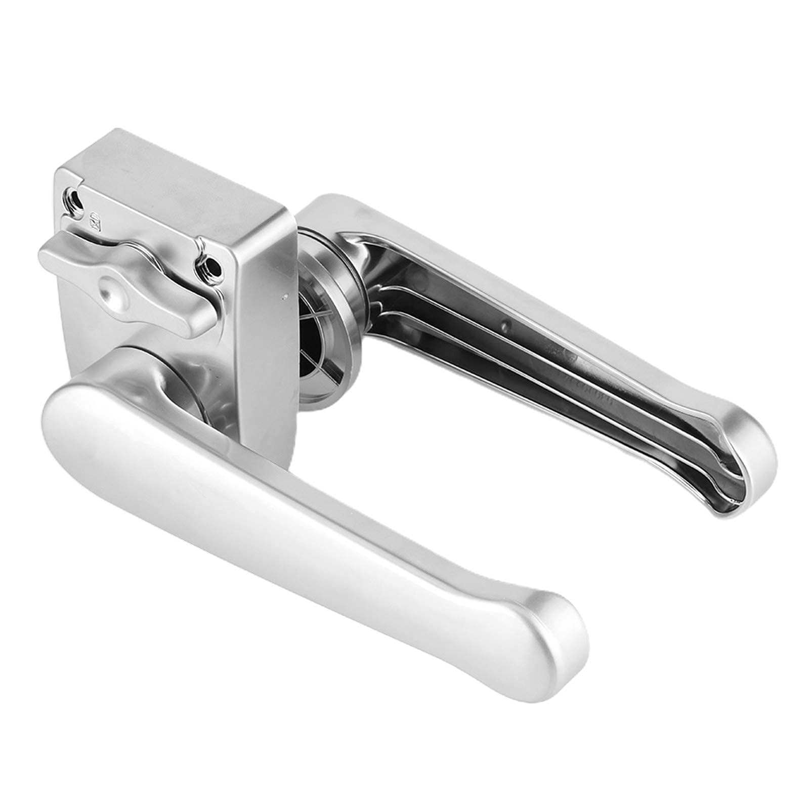Serratura per porta del bagno, 21 mm/0,8 pollici + ABS Set di serratura a leva per porta del bagno Manopola per bagno Cromo lucido per camper Yacht RV - Argento