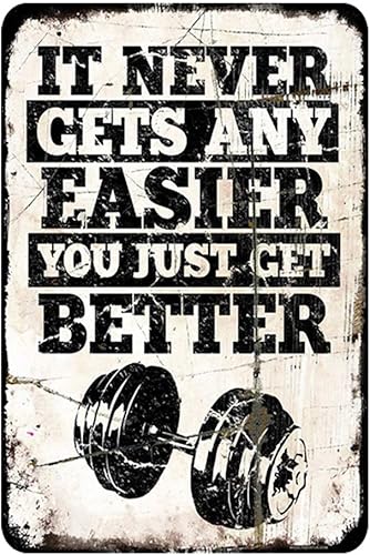 -Letrero de decoración vintage con texto en inglés "It Never GETS Any" ("It Never GETS Any"). Letreros de decoración vintage para el gimnasio,