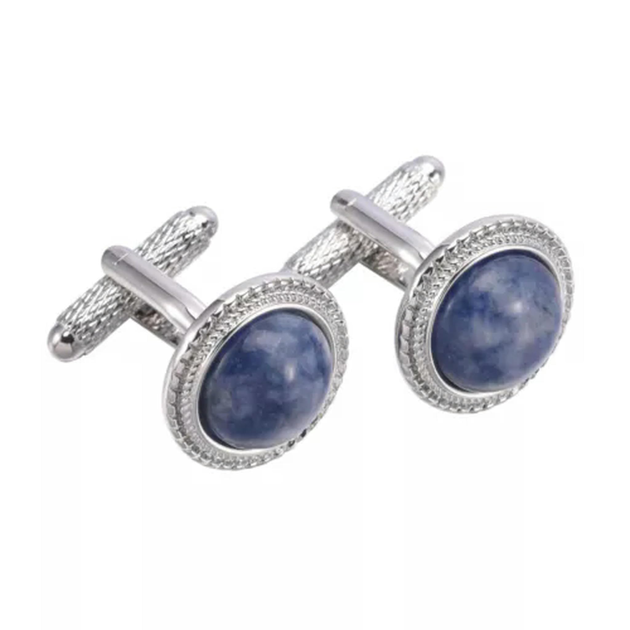 YCTTKDD 1 Paar Herren- und Damen-Manschettenknöpfe mit grünem Chalcedon-änder und Hemd-Set aus K-Goldbogen, rotem Sandstein und Kupfermaterial