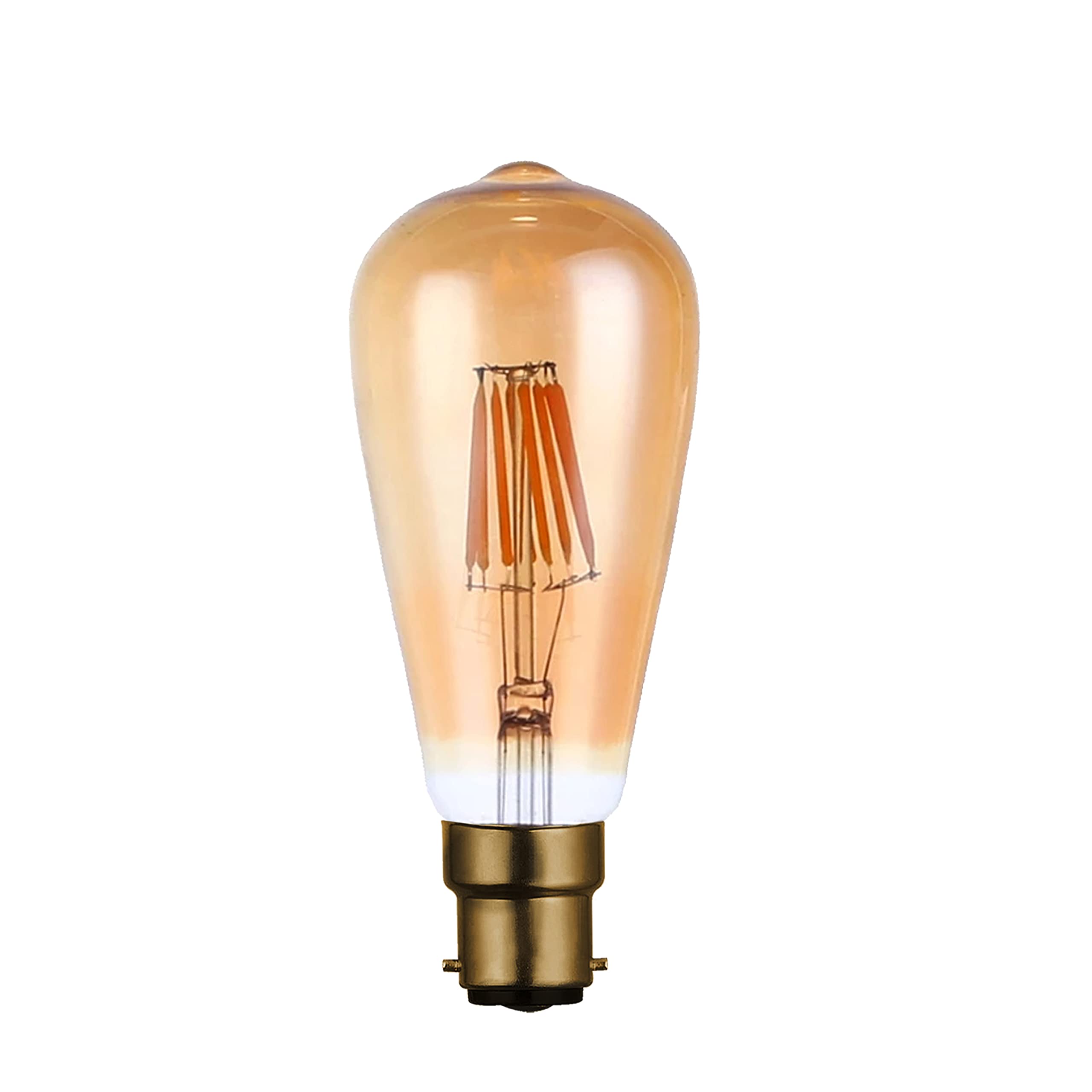 DC VOLTAGE Vintage Light Bulb B22 Edison Screw Bulb 8w Retro Amber Glass Lamp, 2200K Warm White, Dimmable