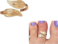 Vista 1 de Handmade Silver Leaf Wrap Adjustable Toe Ring, 925 Sterling Silver, Classic Floral Open Toe, Pinky or Knuckle Rings for Women, foot bare jewelry