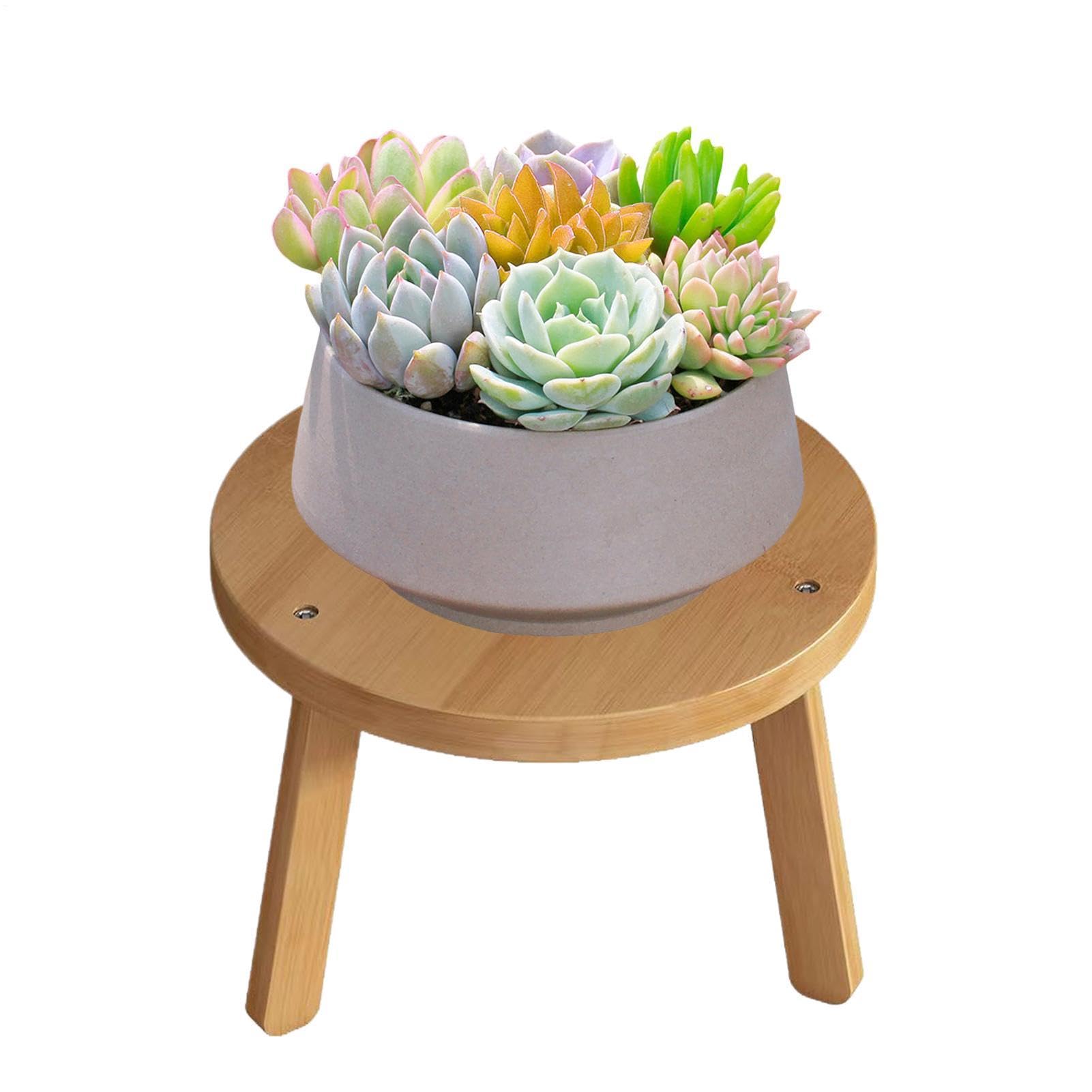 Pequeño Taburete para Plantas Peana Elevada para Macetas | Soporte para Jardín Interior para Interior y Exterior: Jardín, Balcón, Dormitorio, Salón, Estilo Rústico