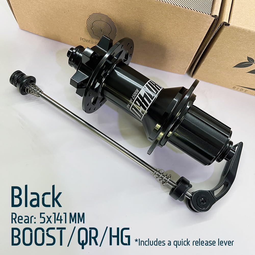 KHRIZ HUB Enjcyling Boost MTB Rear Hub, 28 Holes 28H 10x141mm QR Hubs, Black