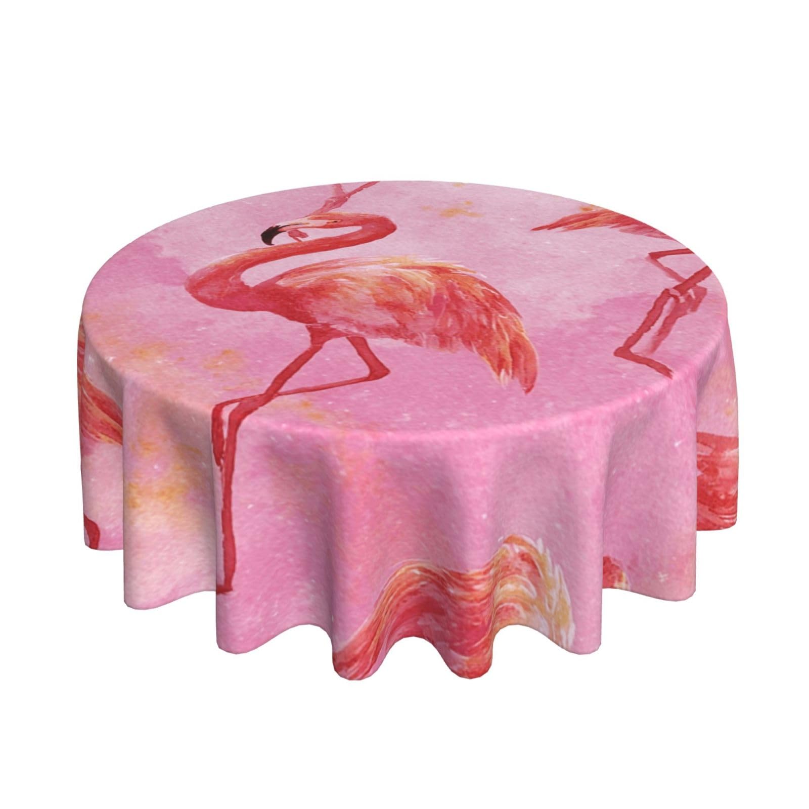Table Cloths for Rectangle Tables 152x152 cm Waterproof Farmhouse Table Cloth flamingo watercolor Tablecloths Washable Wrinkle Free Table Cover for Dining Table Weddings Events Party Buffet