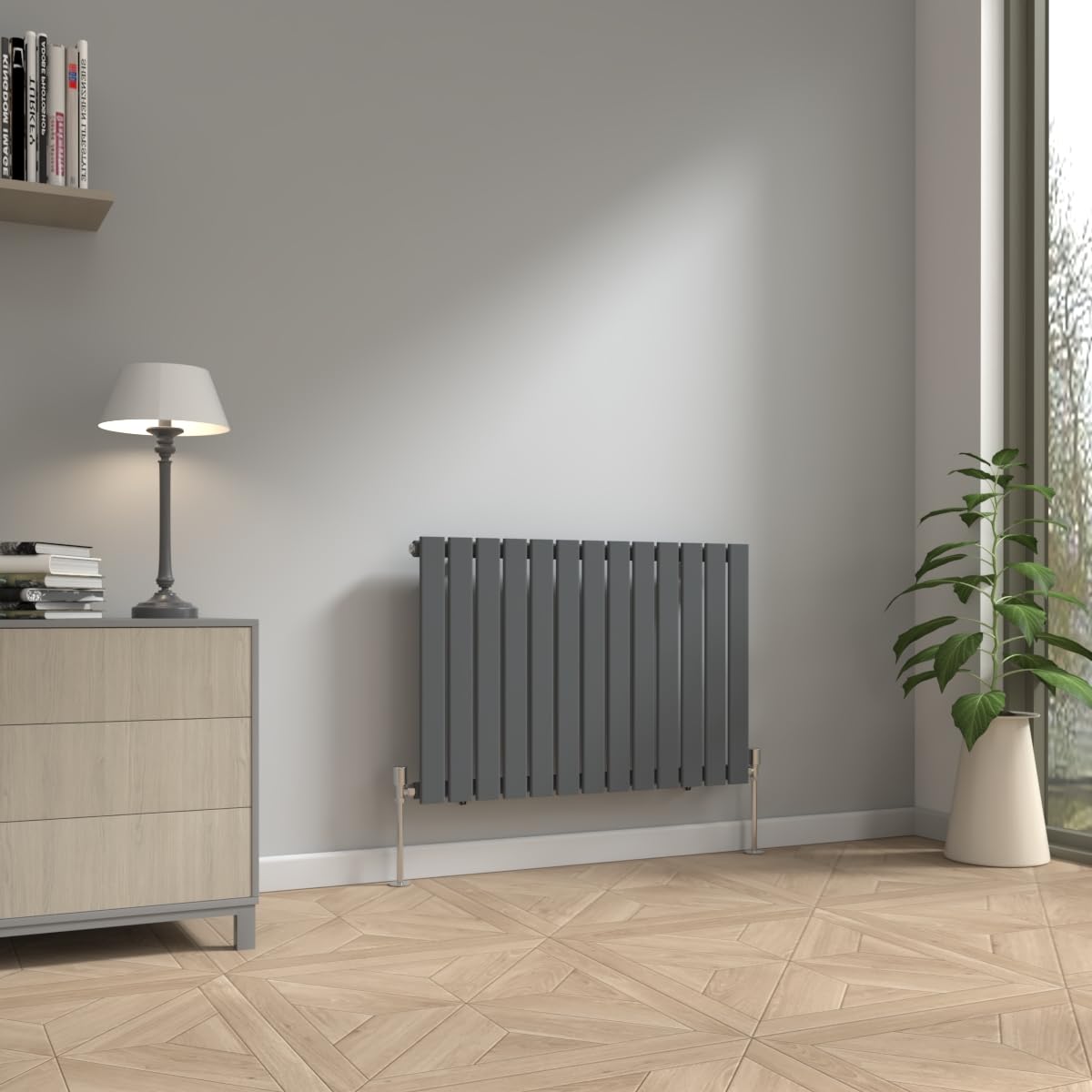 Nrg 600 X 884Mm Horizontal Column Designer Radiator Single Flat Panel Heater Central Heating Rads