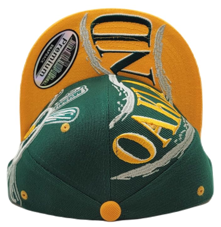 Gorra Snapback Oakland Hurricane City verde y dorada miniatura 7