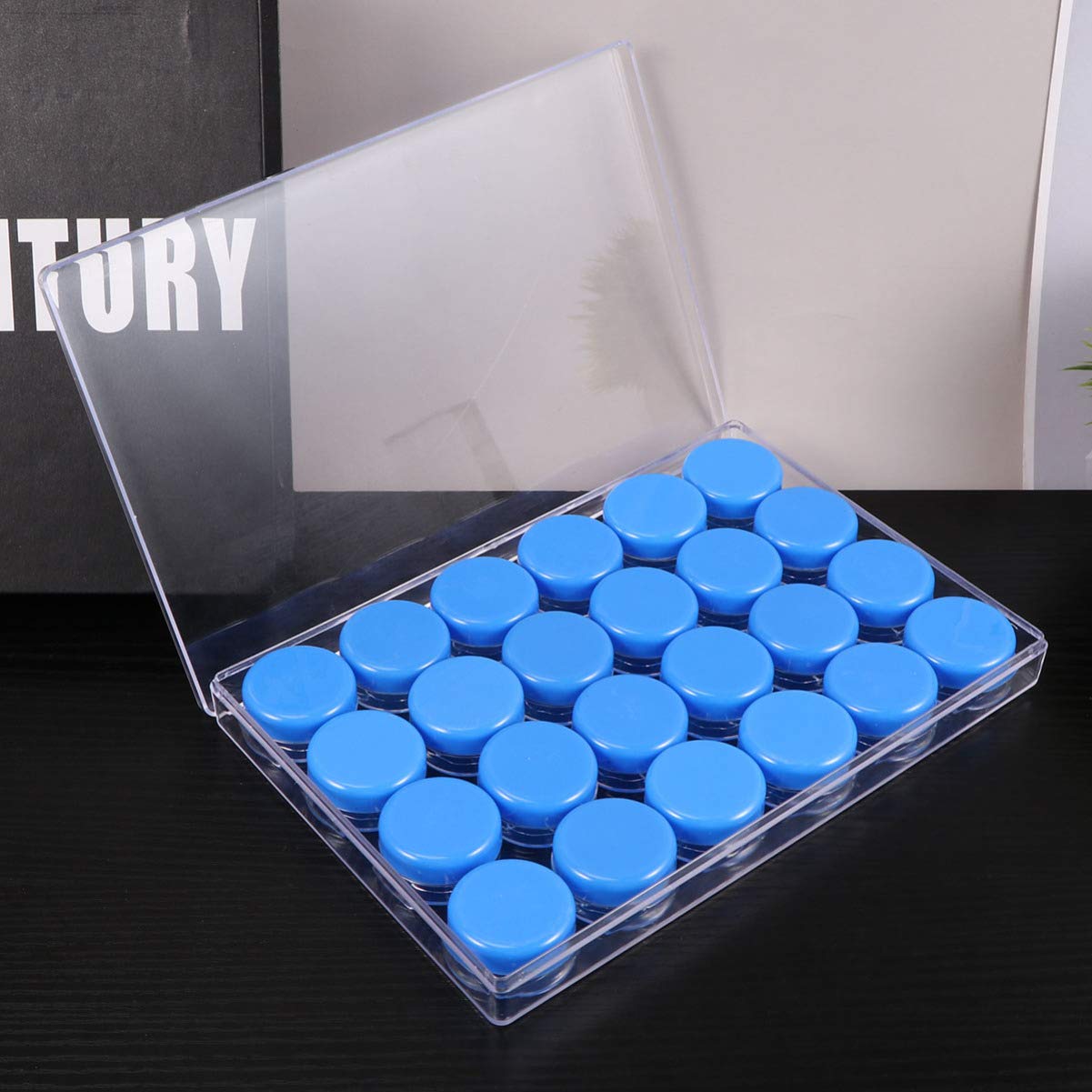 Set di 25 Flaconi Separati da Viaggio 10g in Pp Blu | Shampoo e Gel, Ricaricabili e Portatili, con Scatola Inclusa, per Viaggio e Attività All'aperto
