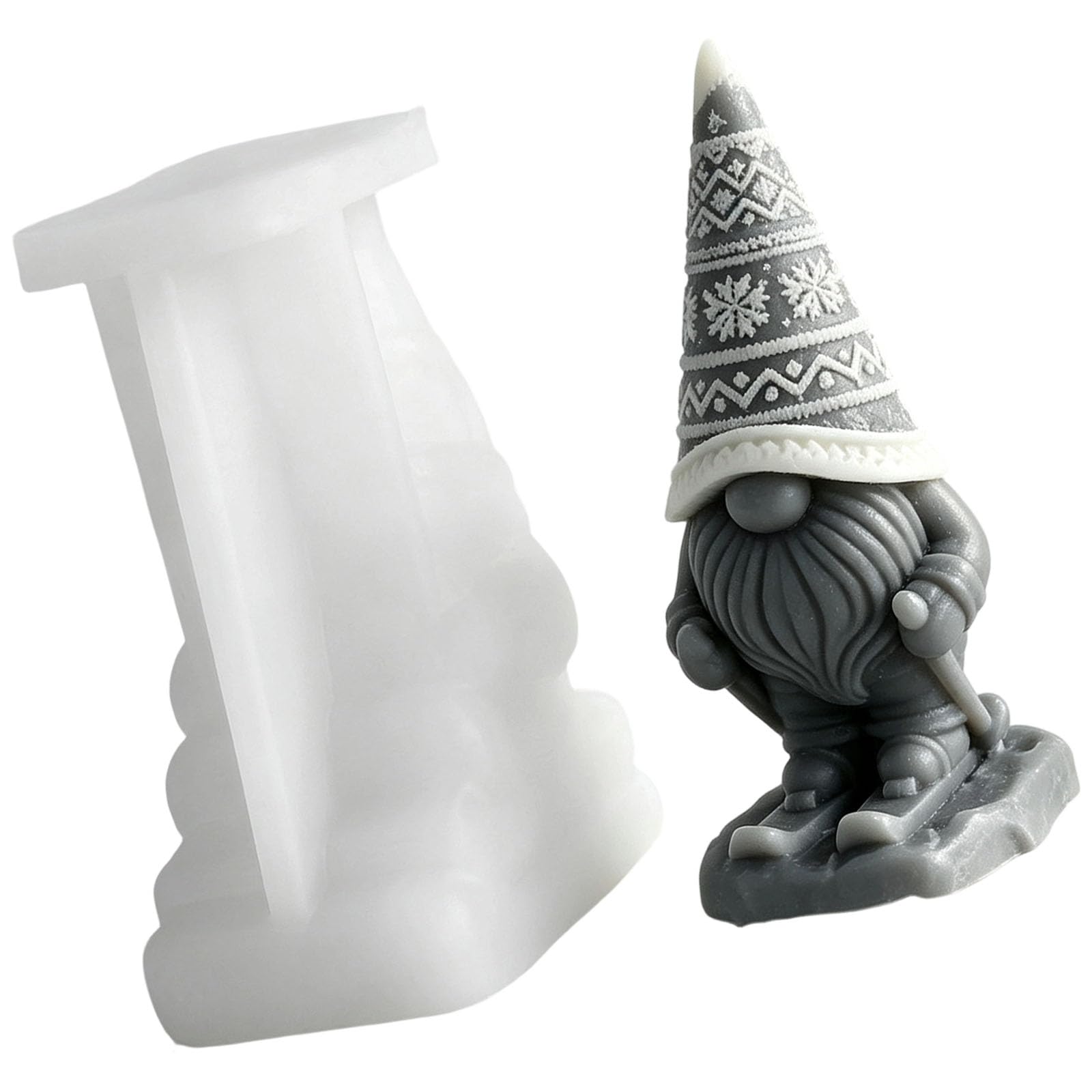 Pangboer A Casting Form With Christmas Figure Theme, Silicone Release For Festive Decor, Home Display Projects Christmas Figure Wax Form Festive Casting Winter Decor Pour Mold Hat