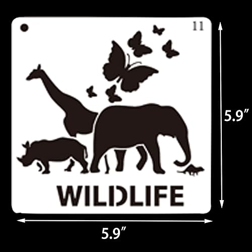 Miniatura 6 de 16 plantillas de plástico de animales, plantillas de animales de plástico para pintar, plantillas de animales reutilizables, se utilizan para la