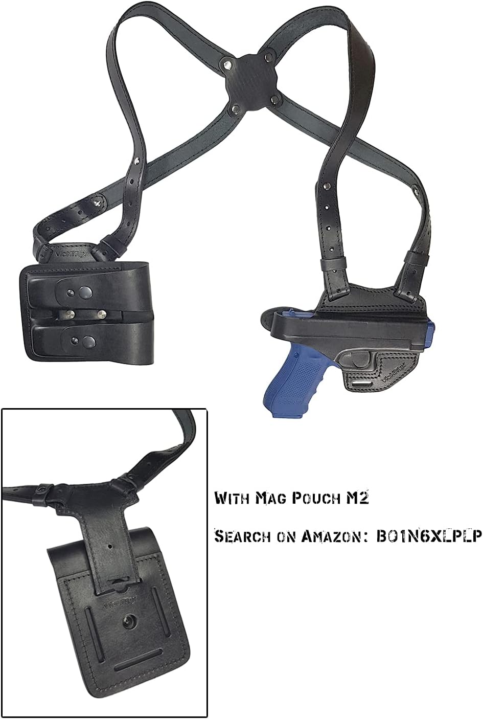 VlaMiTex S1 Leather Shoulder Holster fits Glock 17 19 22 23 31 32