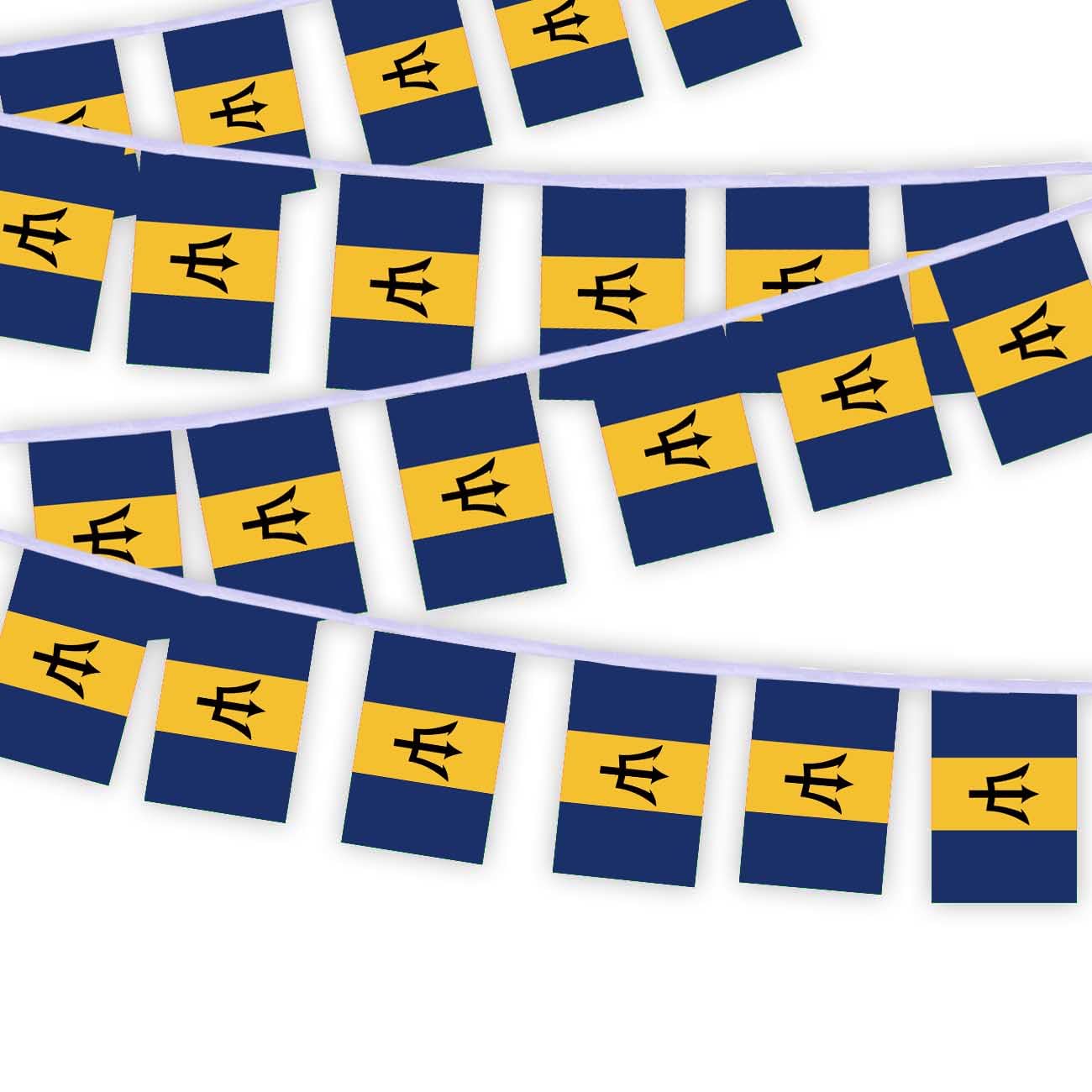 30 PCS Barbados Flag String,32 FT Barbadian Decor Bunting,Decoration Banner for Outdoor Indoor Patio Yard Decor — image 1