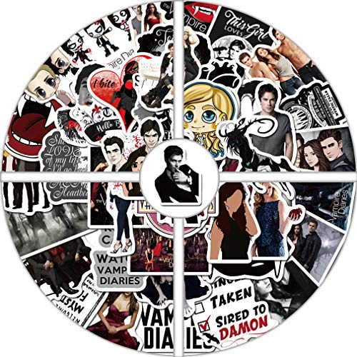 50PCS Stickers for The Vampire Diaries for Laptop Sticker Motorcycle Bicycle Luggage Decal Graffiti Patches Skateboard Water Bottle Sticker Cute Anime Stickers (The Vampire Diaries)