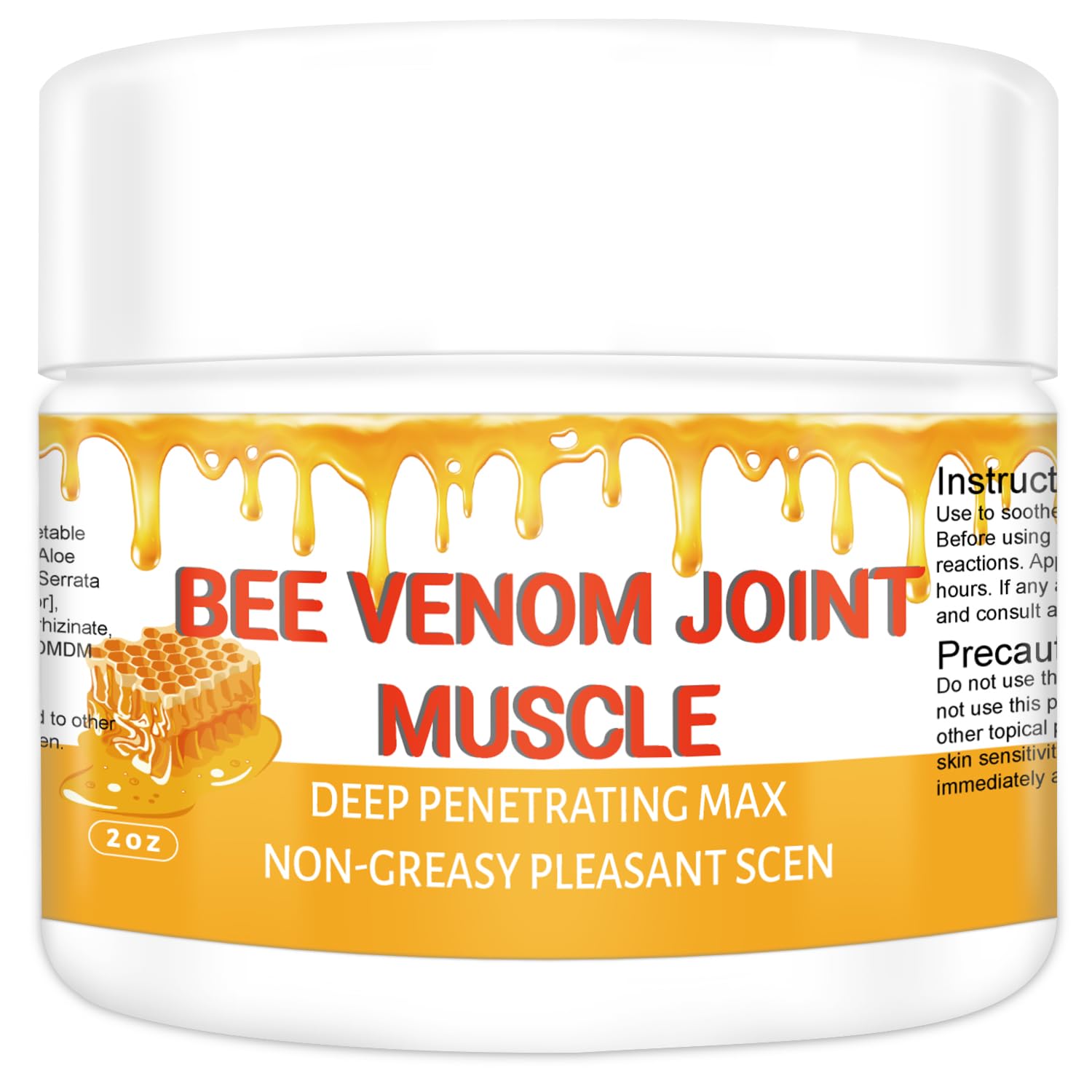 MRBOOHINET Organic Bee Venom Therapy Serum, Professional Joint & Muscle & Bone Release Cream - 24 Hour Soothing Effective Release for Back, Neck, Hand