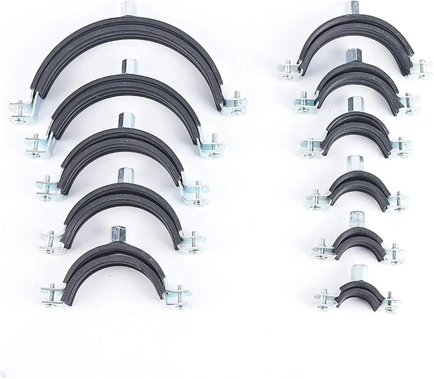 Ceiling Mount Pipe Support 10pcs Pipe Bracket Clamp Split Ring Pipe Hoop Hanger Heavy Duty Adjustable Metal Clamp Wall Ceiling Mount Support Tube Clamp(10pcs 40mm)