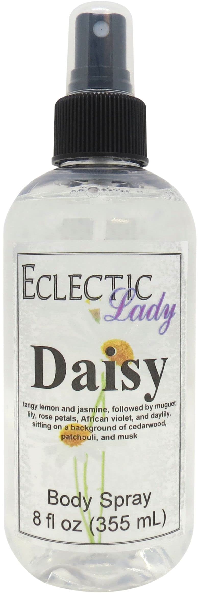 Eclectic Lady Daisy Body Spray, Double Strength, 16 ounces, Body Mist for Women with Clean, Light & Gentle Fragrance, Cologne with Soft, Subtle Aroma For Daily Use