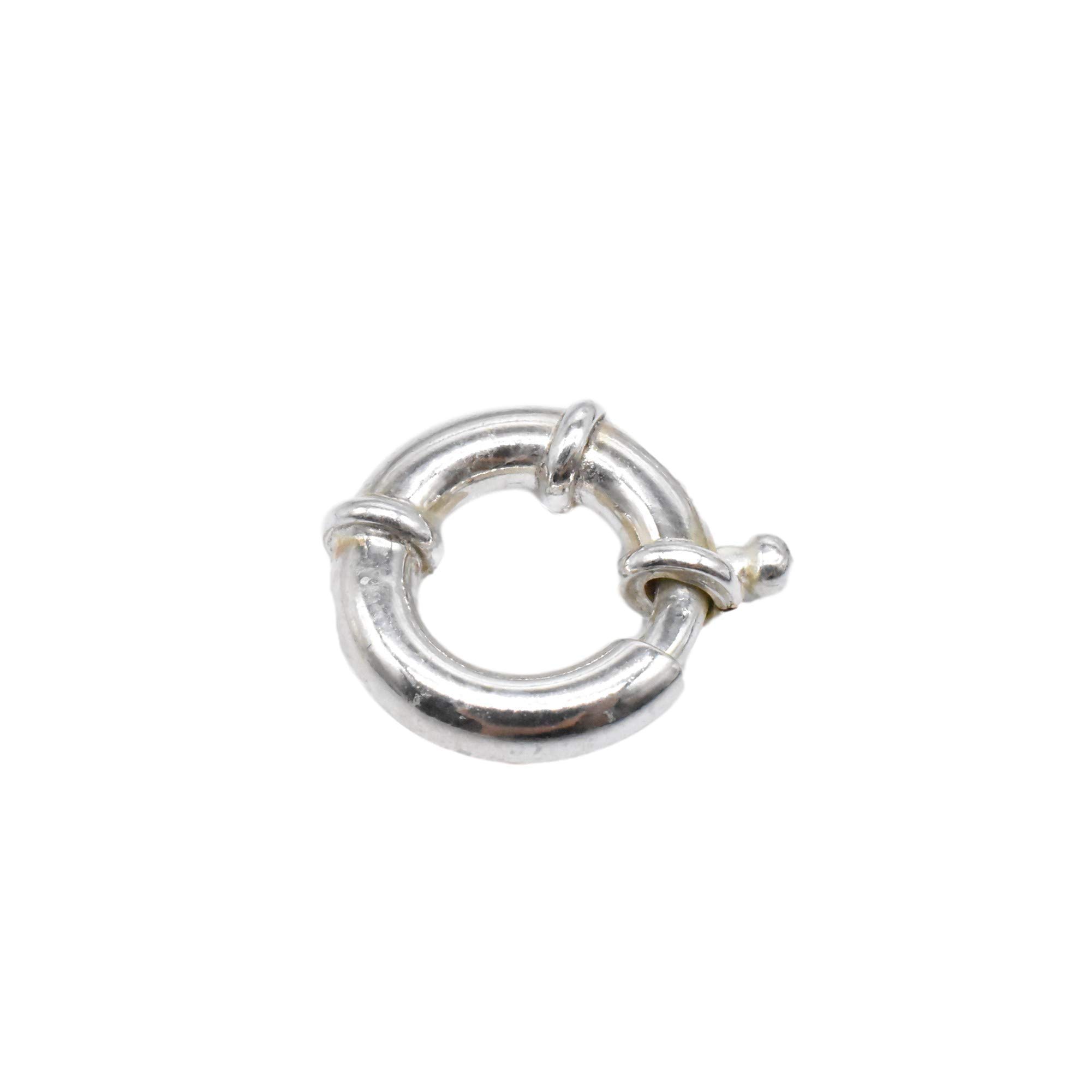 Grand fermoir à ressort en argent sterling 14 mm, fermoir classique pour bijoux, argent, 1 pièce
