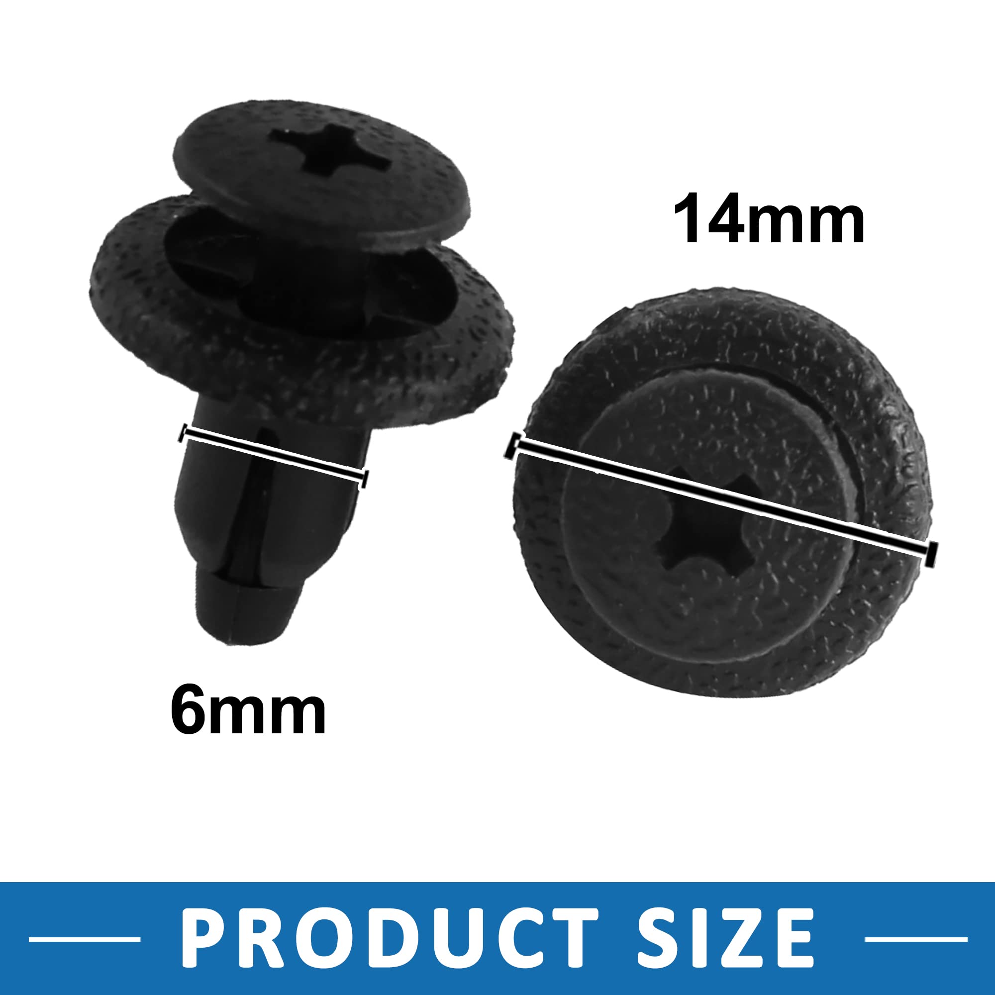 Set Di 50 Clip Di Fissaggio In Plastica Nera Per Auto - Diametro 5 Mm, Per Paraurti E Pannelli - Foto 6