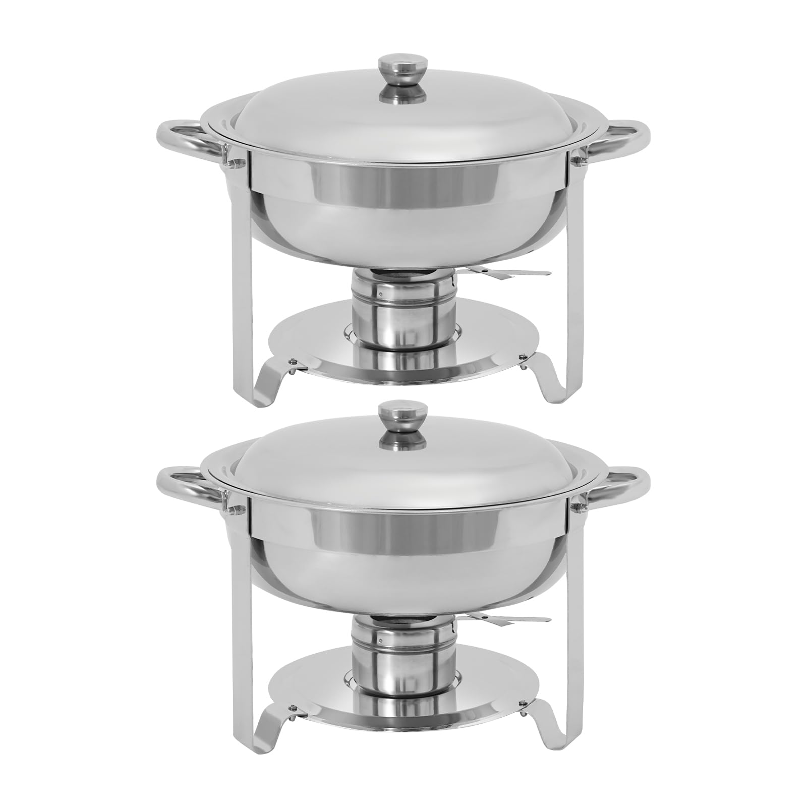 Set di 2 caldi, 4,5 l, Chafing Dish Buffet, per buffet e matrimoni, argento