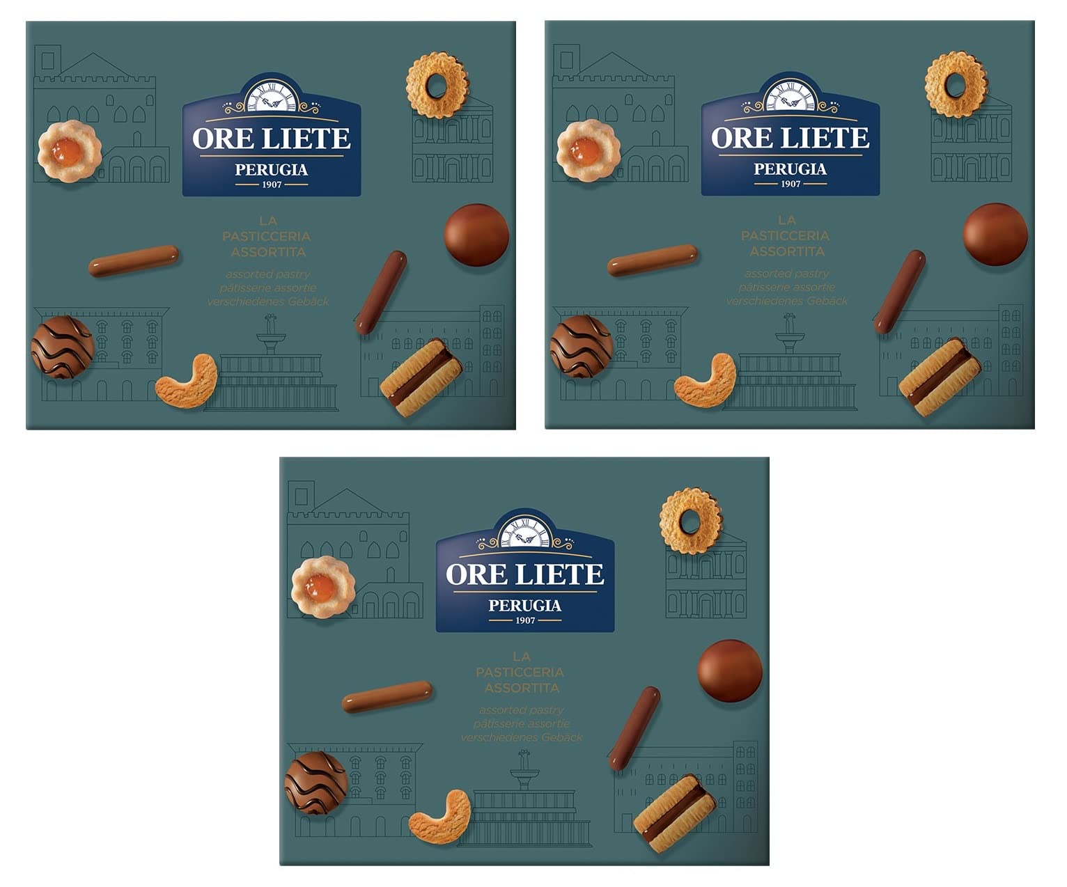Ore Liete Perugia La Pasticceria Assortita Varias Galletas Especialidad Italiana Caja de Regalo 350 g