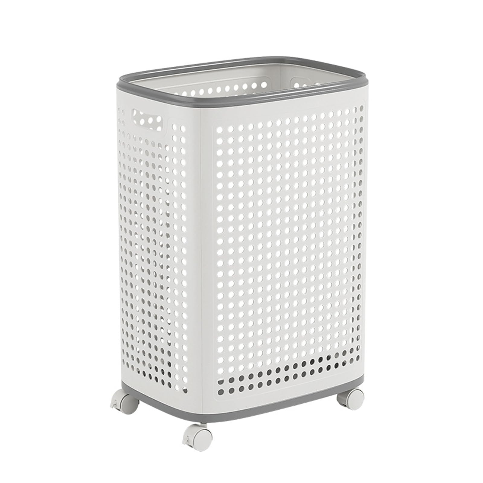 Sturdy PP Oversized Clothes Hamper with Ventilation Breathable Portable Easy Rolling Laundry Basket with Lid