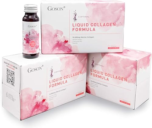 Goson Bebida de colágeno líquido hidrolizada 10000 mg de péptido de colágeno marino capturado por botella con extracto de jazmín Q10 coenzima