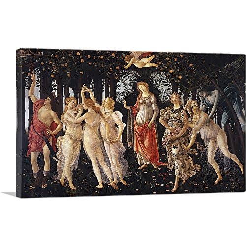 ARTCANVAS La Primavera Allegory of Spring 1482 Canvas Art Print by Sandro Botticelli - 40" x 26" (0.75" Deep)