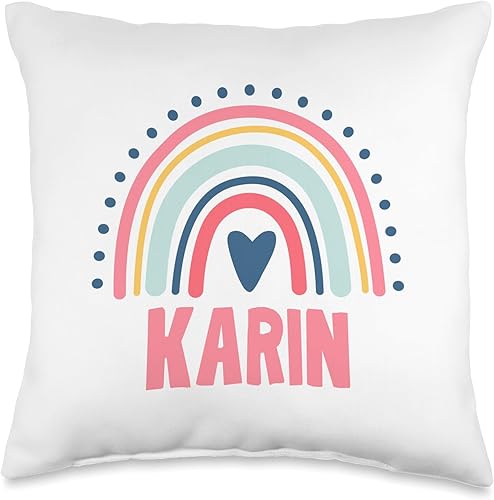 Karin Name Custom Woman Myth Legend Pink Birthday Party Throw Pillow, 16x16, Multicolor