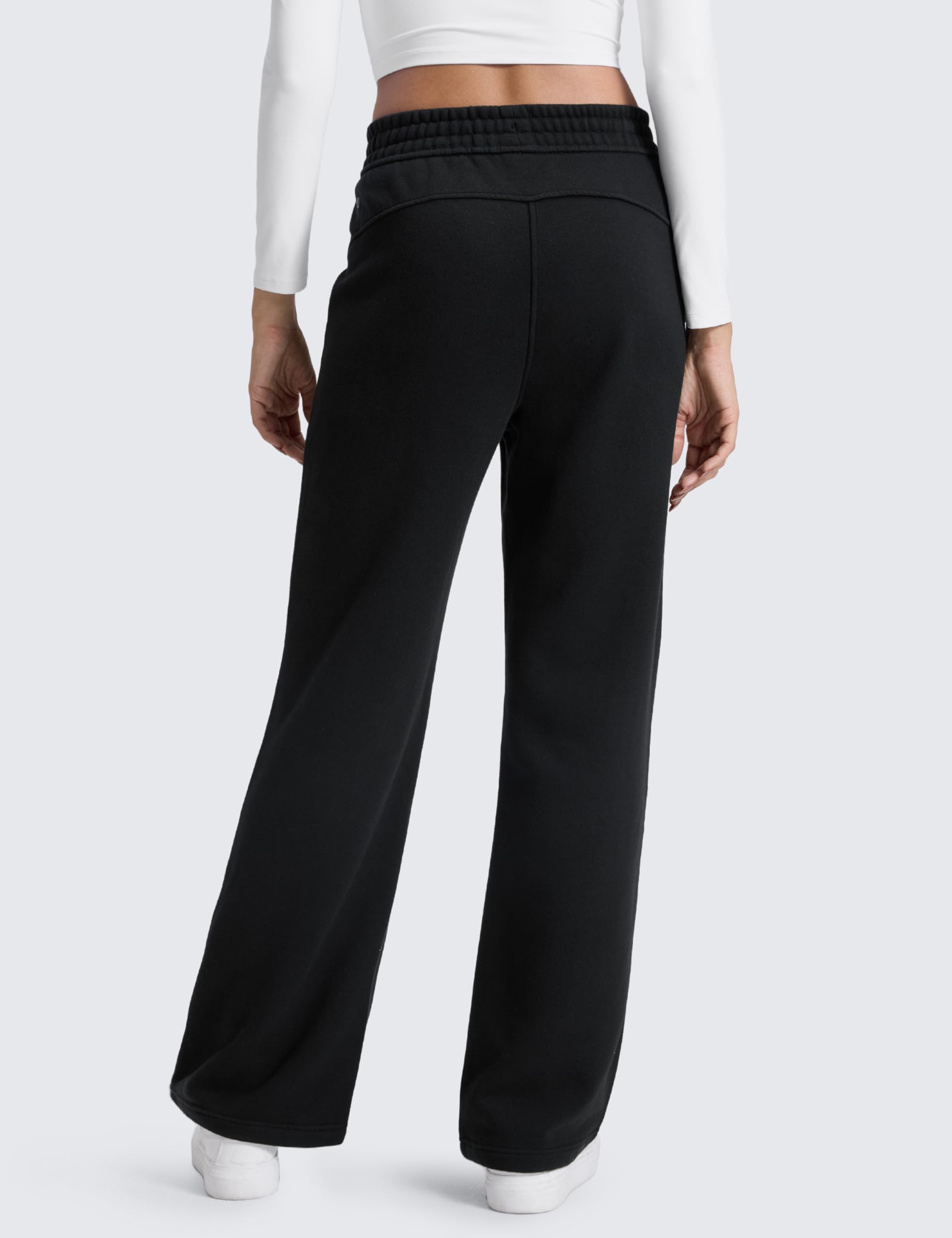 CRZ YOGA Pantalon de Survêtement Polaire 71/76/81cm | Jambe Droite, Poids Moyen, Décontracté, Doux, Respirant, Chaud, Coton, Poches, pour Femme