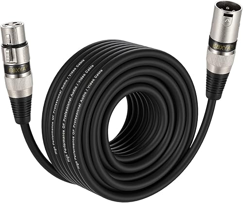 EBXYA Cable XLR, 3 pines equilibrado blindado XLR macho a hembra Mic DMX Cable Cables (negro)