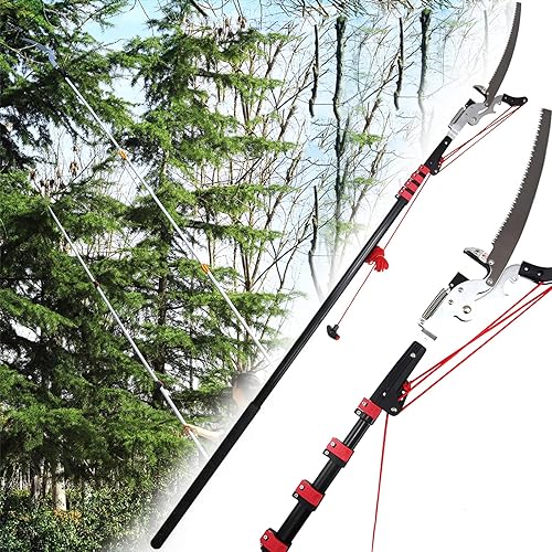 Telescopic Tree Pruners, Professional Telescopic Pole Saws Height Extendable Pruning Saw Gardening Branch Saw Loppers Cutter, Extendable Tree Pruner for Trimming Branches and Leaves 3m/9.8ft
