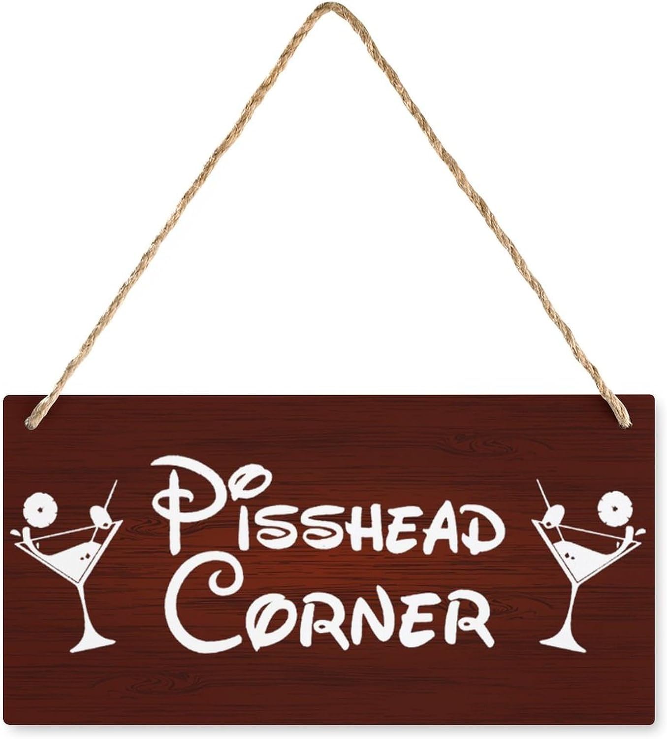 Pibonto Women's Wall Art 5X10 Inch Hanging Wood Sign Pisshead Corner Wooden Sign, Rustic Home Decor Sign, Hanging Printed Wooden Plaque Decor, Rustic Farmhouse Kitchen Wall Decor Sign