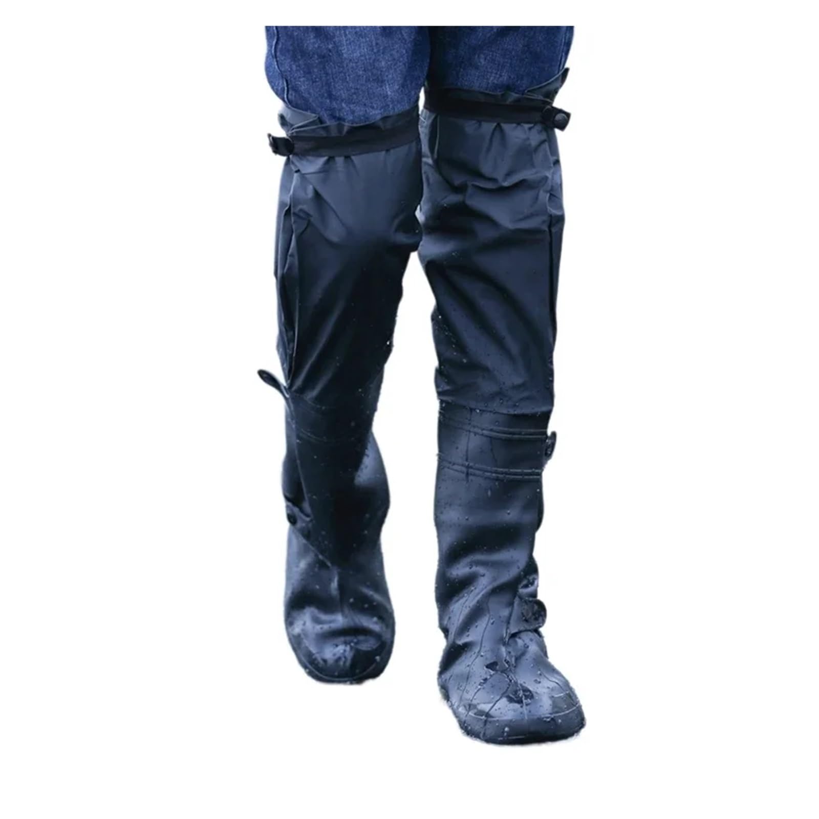 Copriscarpe impermeabili in PVC | Protezione antipioggia nera XL-4XL for la guida: mantiene le scarpe asciutte