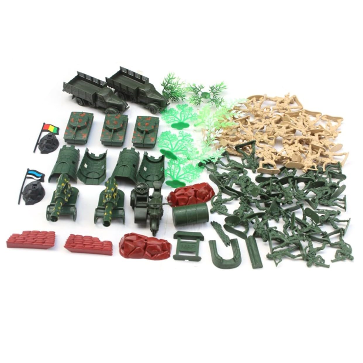 WOONEKY 88 Piezas Figuras Soldados de Plástico Juego de Soldados para Set de Unidades Decoración y Accesorios para Guerra