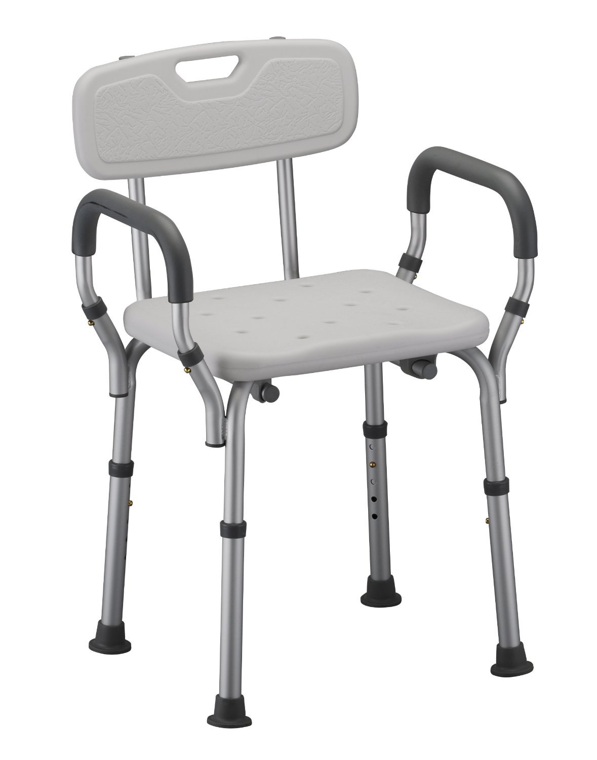 NOVA Medical Products Shower and Bath Chair with Back Arms White 1 Count