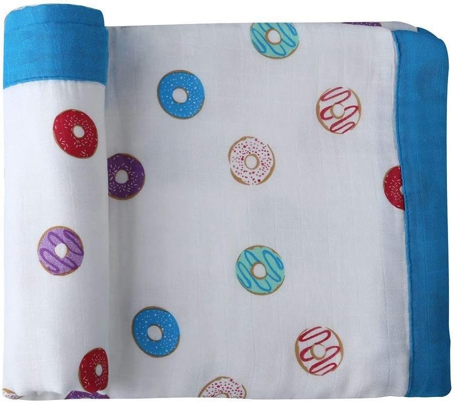 Baby Blanket, Muslin Cotton Blanket Double Layers Baby Boys and Girls Swaddle & Receiving Blanket-Unisex Large 120x120 cm, 100% Bamboo Muslin Blanket Baby Motif-C