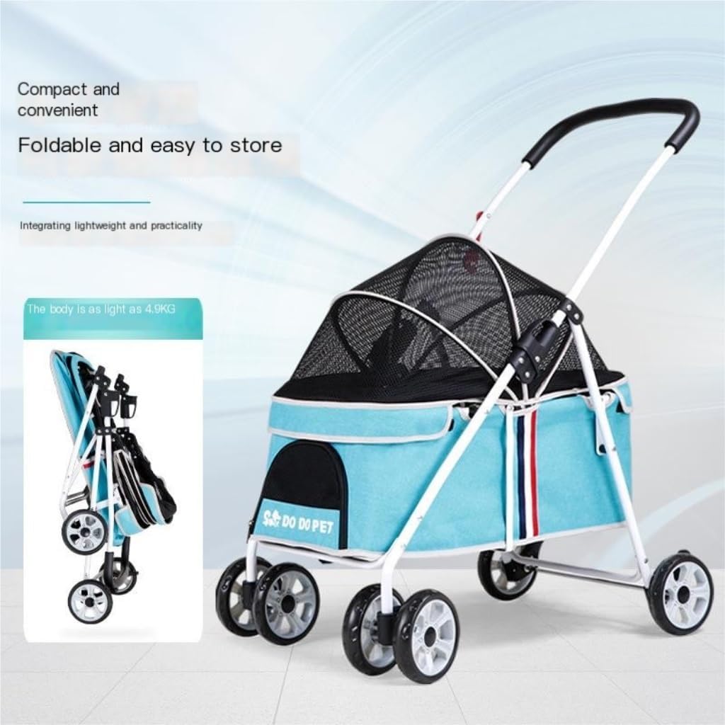 Pet Strollers Pet Stroller for Outings, Small Pull Cart, Puppy Stroller, Dog Walking Cart, Small, Lightweight, Foldable Cat Pet Stroller Medium(G)