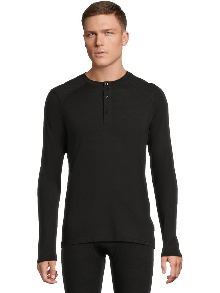 Black Helly Hansen Durawool Long Sleeve Henley