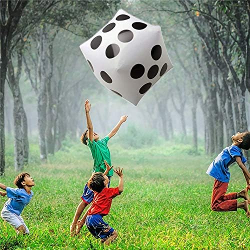 SULOLI 1 Pack Giant Inflatable Dice Toys for Party Games Pool Party Favors, 32cm/12inch, White