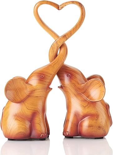 Miniatura 4 de Figura decorativa de dos elefantes formando un corazón